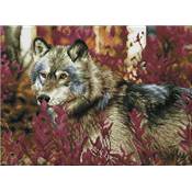 KIT BRODERIE DIAMANT SQUARES - AUTUMN WOLF - PRE-ENCADRE