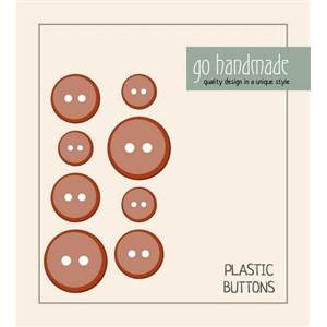 CARTE 8 BOUTONS PLASTIQUE ASSORTIS 11-15-20 MM - MARRON