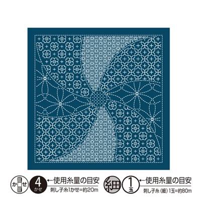 LOT 3 COUPONS TISSU SASHIKO 33 x 66 CM -HANAFUKIN 2144