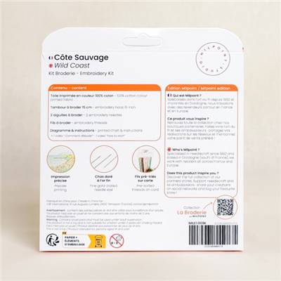 KIT BRODERIE AVEC TAMBOUR 15 CM - COTE SAUVAGE