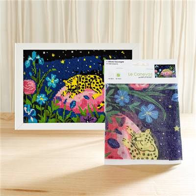 CANEVAS IMPRIME BLANC - DESSIN 20 X 30 CM - REVES SAUVAGES