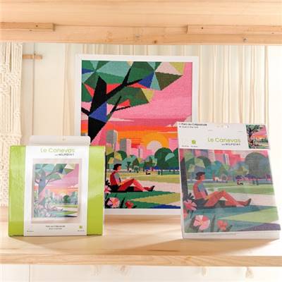 KIT CANEVAS COMPLET - DESSIN 40 X 50 CM - PARC AU CREPUSCULE