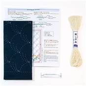 KIT INITIATION SASHIKO HANAFUKIN 201 TISSU 33x66 CM + AIGUILLE + FIL 