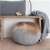 KIT POUF AU TRICOT ET AU CROCHET HOOOKED - GREY