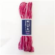FIL SASHIKO MULTICOLORE - COL 152 - ROSE - LOT DE 3 ECH. DE 100 M