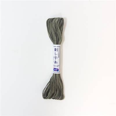 FIL SASHIKO DEGRADE - COL 96 - GRIS - LOT DE 6 ECH. DE 20 M