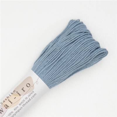 FIL SASHIKO PASTEL UNI - COL A9 - BLEU FUME - LOT 6 ECH. DE 40 M