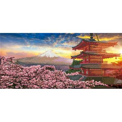 KIT BRODERIE DIAMANT - MOUNT FUJI AND CHUREITO PAGODA AT SUNSET JAPAN