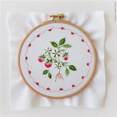 STRAWBERRY CAKE - KIT BRODERIE 21X21CM - TAMBOUR NON INCLUS