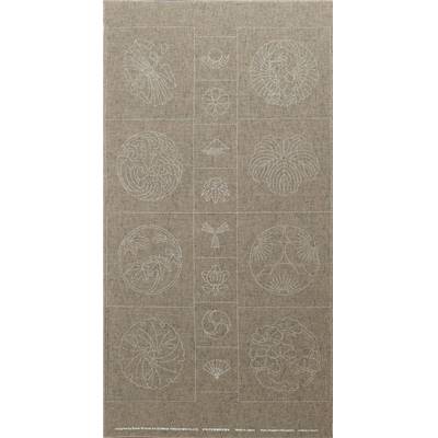 TISSU TSUMUGI B2501 TAUPE IMPRIME -PANNEAU 61X108 CM -MINI 9 PANNEAUX