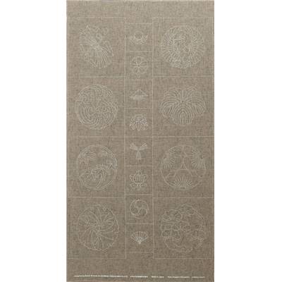 TISSU TSUMUGI B2501 TAUPE IMPRIME -PANNEAU 61X108 CM -MINI 9 PANNEAUX