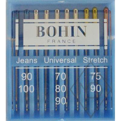 AIGUILLES MACHINE BOHIN TALON PLAT COMBI UNIVERSEL/JEANS/STRETCH