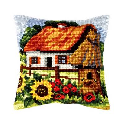 COUSSIN PT DE CROIX EN KIT 40 X 40 CM - CHAUMIÈRE