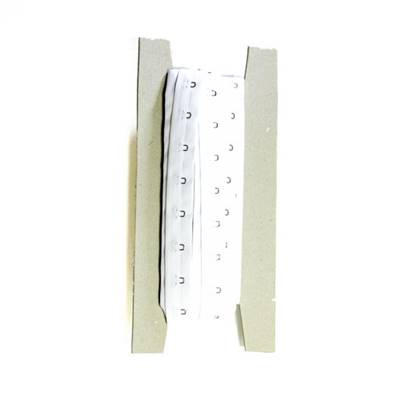 AGRAFE CORSET SUR BANDE 2 CM - BLANC - ROULEAU DE 10M