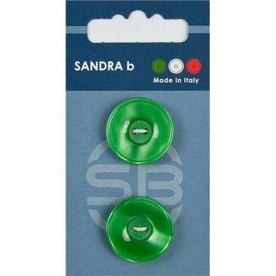 Carte 2 boutons plastique 2 trous - 23 mm - Vert menthe