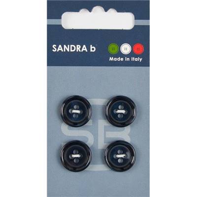 Carte 4 boutons plastique 4 trous - 15 mm - Bleu