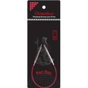 AIGUILLES CIRCULAIRES FIXES METAL CHIAOGOO KNIT RED - 23CM - N°4