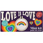 MINI KIT POINT DE CROIX - LOVE IS LOVE