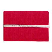 COUPON 50 X 70CM LIN 12 FILS ROUGE