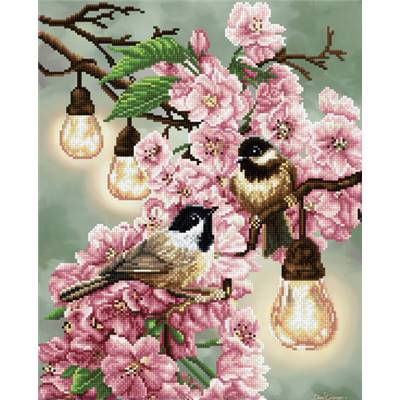 KIT BRODERIE DIAMANT - CHERRY BLOSSOMS CHICKADEES