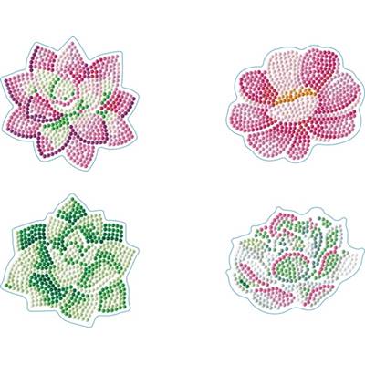 KIT BRODERIE DIAMANT 4 SOUS-VERRES - SUCCULENTS