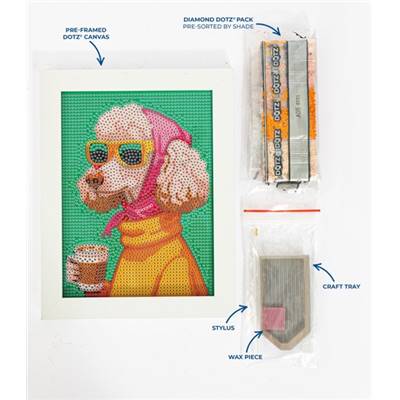 KIT BRODERIE DIAMANT DOTZ - RETRO POODLE AVEC CADRE