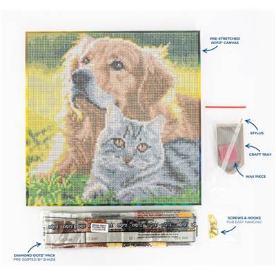 KIT BRODERIE DIAMANT DOTZ - PURRFECT DAY AVEC CADRE