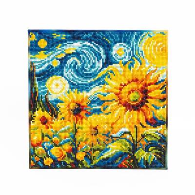 KIT BRODERIE DIAMANT DOTZ - STARRY NIGHT SUNFLOWERS AVEC CADRE