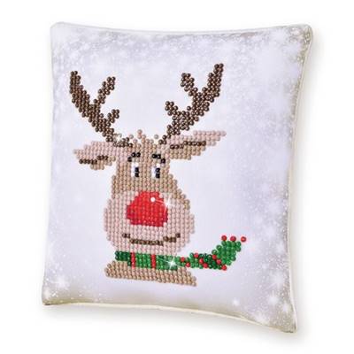 KIT BRODERIE DIAMANT COUSSIN NOEL - LE RENNE DE NOEL 