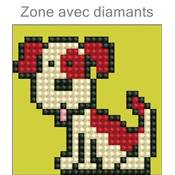 KIT BRODERIE DIAMANT - PETIT CHIEN - LIVRE AVEC CADRE