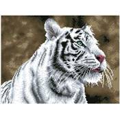 KIT BRODERIE DIAMANT SQUARES - TIGER BLANC - PRE-ENCADRE