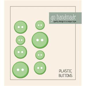 CARTE 8 BOUTONS PLASTIQUE ASSORTIS 11-15-20 MM - VERT