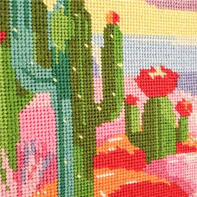 KIT CANEVAS COMPLET - DESSIN 20 X 30 CM - LE RIVAGE DES CACTUS