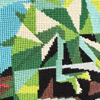 CANEVAS IMPRIME BLANC - DESSIN 30 X 30 CM - CAMELEON PERCHE