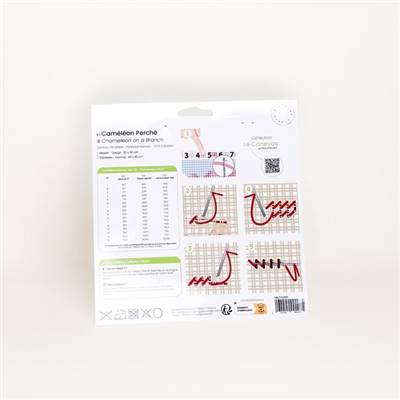 KIT CANEVAS COMPLET - DESSIN 30 X 30 CM - CAMELEON PERCHE