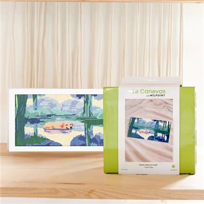 KIT CANEVAS COMPLET - DESSIN 40 X 20 CM - SIESTE DANS LA FORET