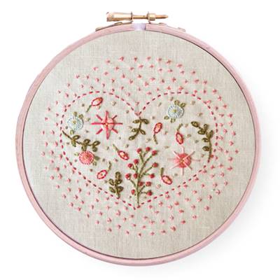 KIT COEUR DE PRINTEMPS AVEC TAMBOUR - COLLECTION MARIE SUAREZ 