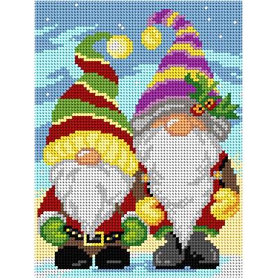 CANEVAS BLANC - GNOMES DE NOEL