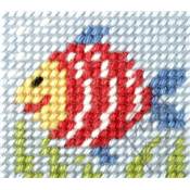 KIT DEMI-POINT ENFANT 11 X 13 CM - POISSON MULTICOLORE