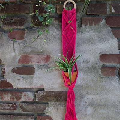 KIT SUSPENSION PORTE-PLANTE MACRAMÉ BALI - HOOOKED - CORAL