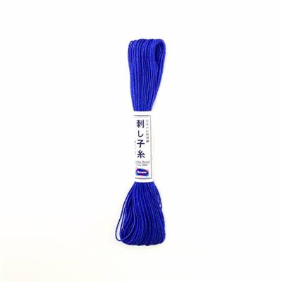 FIL SASHIKO UNI - COL 23 - BLEU ROI - LOT DE 6 ECH. DE 20 M