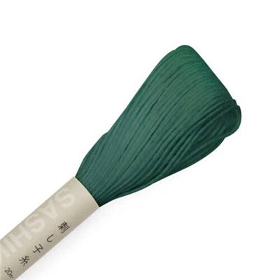 FIL SASHIKO UNI - COL 37 - VERT BOUTEILLE - LOT DE 6 ECH. DE 20 M