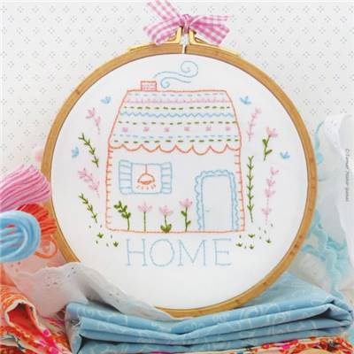 HOME SWEET HOME - KIT BRODERIE 21X21CM - TAMBOUR NON INCLUS