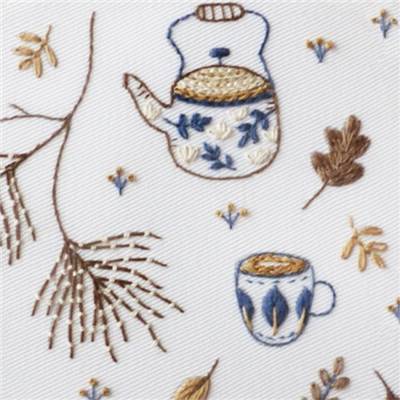 TEA & LEAVES - KIT BRODERIE 21X21CM - TAMBOUR NON INCLUS