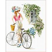 NO COUNT CROSS STITCH - LA JEUNE FILLE A VELO