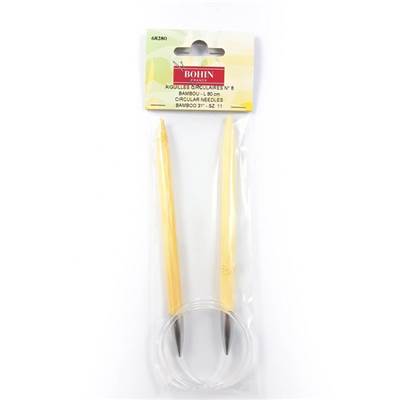 AIGUILLES CIRCULAIRE BAMBOU 80CM N°8 EN ETUI DE 1