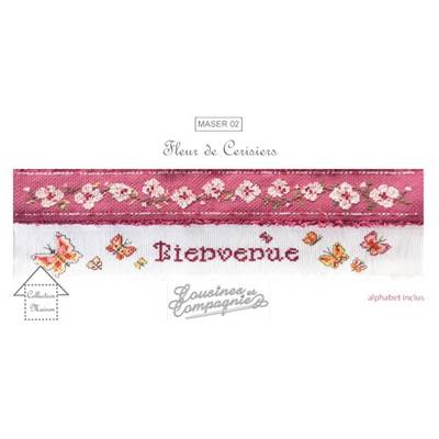 KIT 2 SERVIETTES INVITES A BRODER BLANC + FUCHSIA