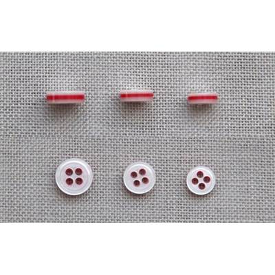LOT 30 BOUTONS SANDWICH 11.5 MM - ROUGE