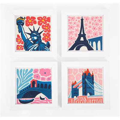 KIT BRODERIE DIAMANT MINI DOTZ - MONUMENTS HISTORIQUES -PACK DE 4 