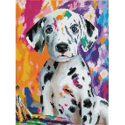 KIT BRODERIE DIAMANT DOTZ - DALMATIAN PUP AVEC CADRE
